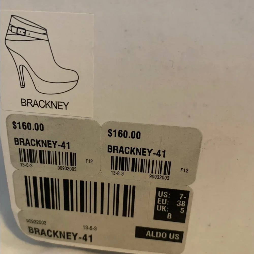 Aldo Brackney burgundy platform heeled ankle boot 7 - Picture 5 of 6